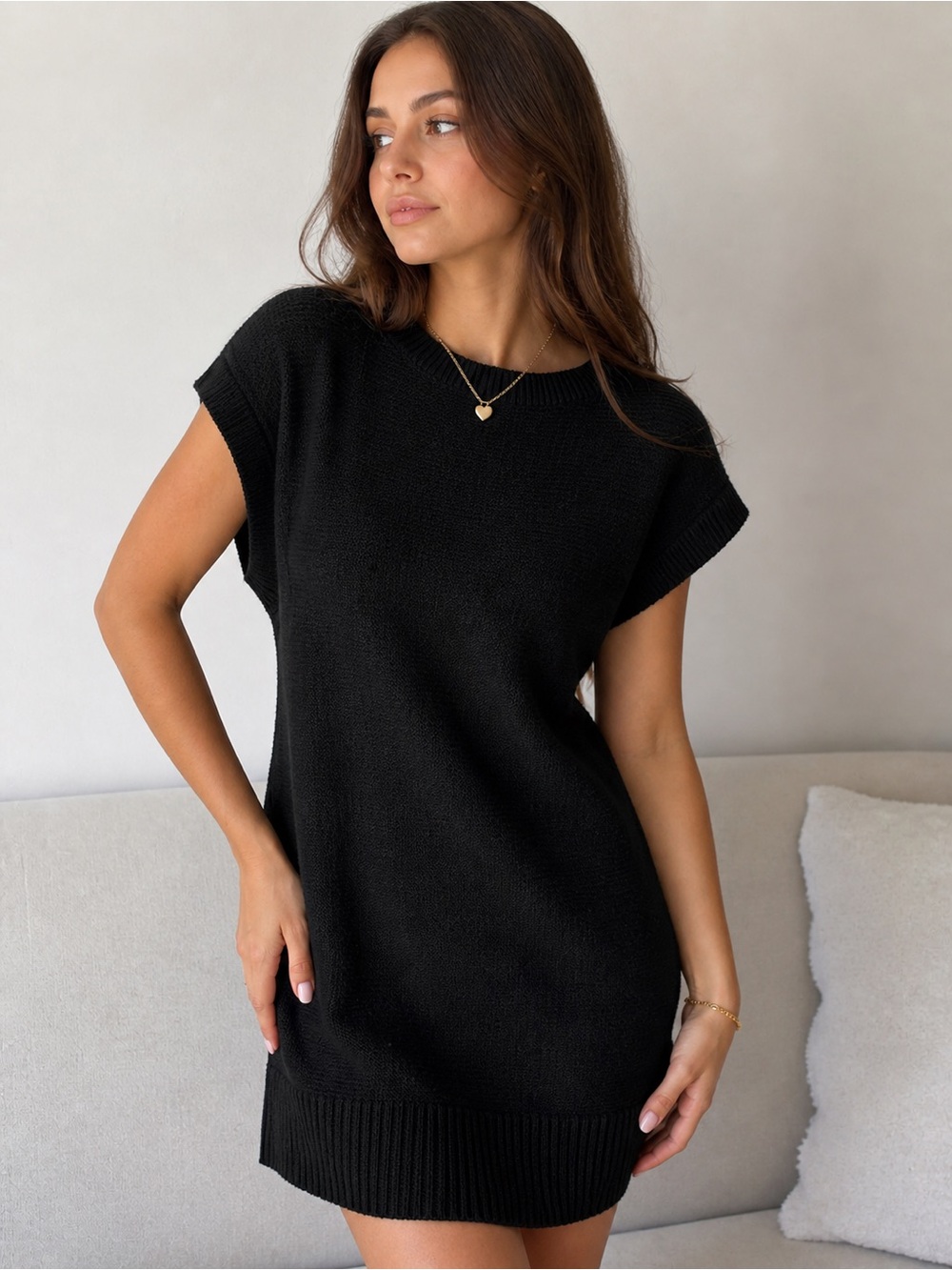 Black Knit Sweater Dress | Size Medium